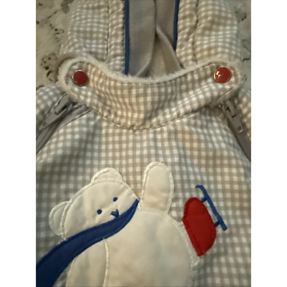 Vintage London Fog Infant Size 18M Bear Hooded Quilted Snowsuit Jacket